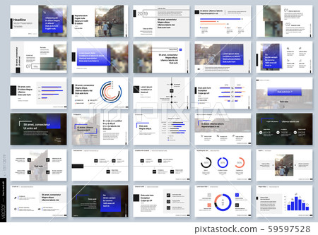 Blue presentation templates elements on a white background. Vector infographics. Use in Presentation 59597528