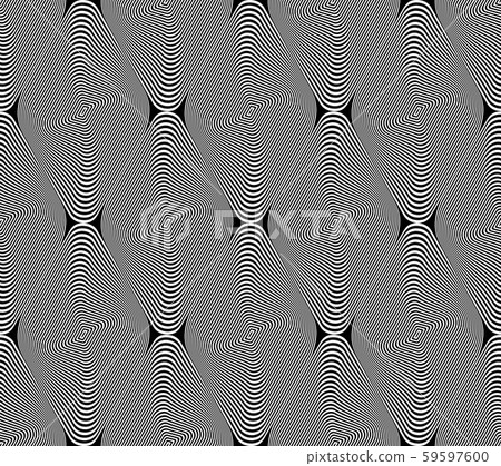 Seamless geometric op art pattern. Lines texture. Seamless geometric op art pattern. Lines texture. 59597600