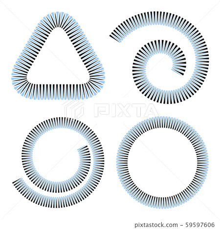 Design elements set. Spiral, circle and triangle Design elements set. Spiral, circle and triangle 59597606