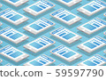 Smartphone flat isometric pattern for background. Modern vector 3D illustration. Technology and social media concept for web and banner design. 59597790