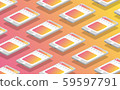 Smartphone flat isometric pattern for background. Modern vector 3D illustration. Technology and social media concept for web and banner design. 59597791