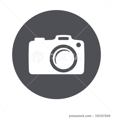 Camera Icon. Vector white illustration in black 59597899