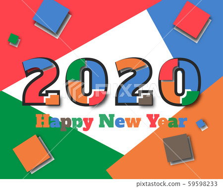 Happy new year 2020 . Greetings card. abstract Happy new year 2020 . Greetings card. abstract 59598233