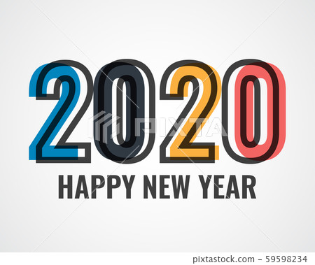 Happy new year 2020 . Greetings card. abstract 59598234