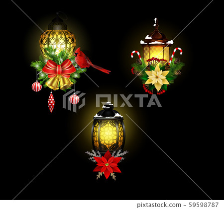 Christmas decoration with street light cpllection Christmas decoration with street light cpllection 59598787