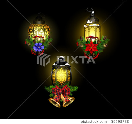 Christmas decoration with street light cpllection 59598788
