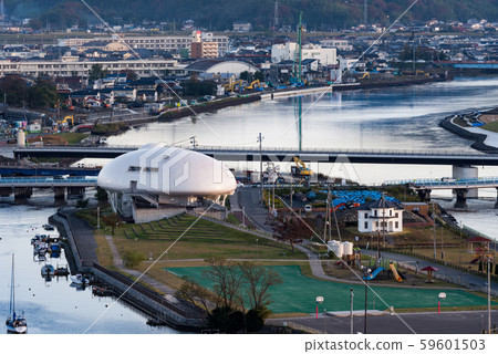 Ishinomaki city and the former Kitakamigawa Nakase of clear weather 59601503