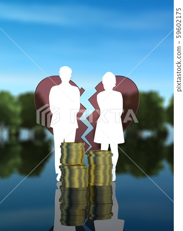 CG 3D illustration 3D design silhouette Relationship between man and woman CG 3D illustration 3D design silhouette Relationship between man and woman 59602175