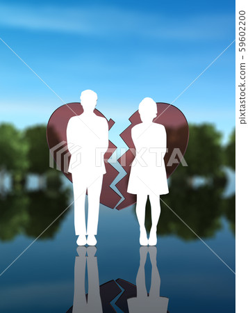 CG 3D illustration 3D design silhouette Relationship between man and woman CG 3D illustration 3D design silhouette Relationship between man and woman 59602200