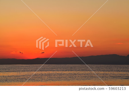 Sunset sky view from Shonan coast of winter solstice Sunset sky view from Shonan coast of winter solstice 59603213