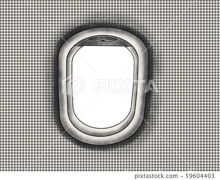 Illustration - airplane window with isolated image in the window Illustration - airplane window with isolated image in the window 59604403