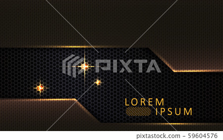 Abstract geometric design with dark yellow texture frame and glitter 59604576