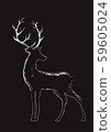 Poster of deer portrait on black background 59605024