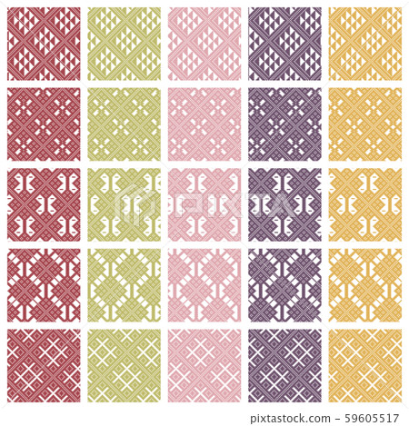 Tsugaru kogin生魚片瓷磚圖案 59605517