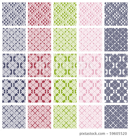 Tsugaru kogin生魚片瓷磚圖案 59605520