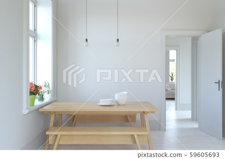 Interior Scandinavian interior dining room 59605693