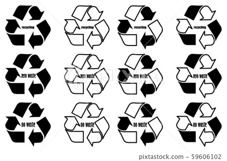 Recycling - no waste - zero waste, recycle logo Recycling - no waste - zero waste, recycle logo 59606102