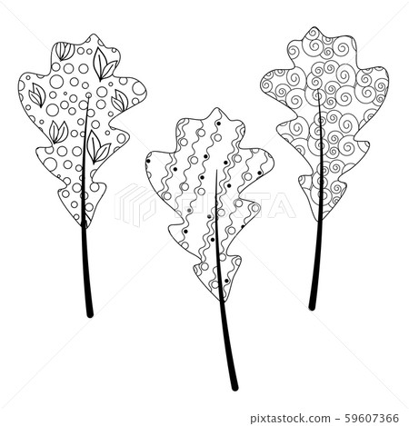 Zentangle autumn leaf for adult antistress Zentangle autumn leaf for adult antistress 59607366