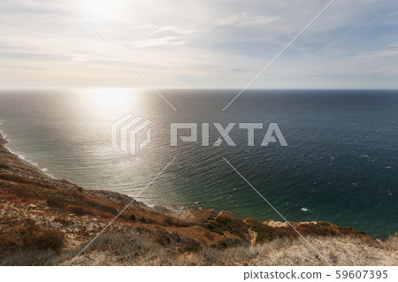 Beautiful sunset view on the sea coast from the 59607395