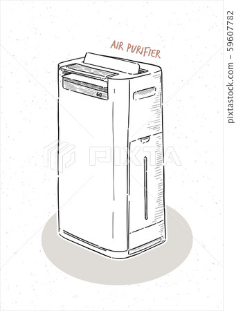 air purifier, hand draw sketch vector. - Stock Illustration [59607782 ...