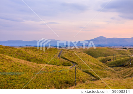 Daikanmine's morning / autumn scenery / grass leaves [Aso City, Kumamoto Prefecture] 59608214