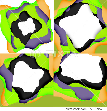 Abstract cut out abstract waves for web design. Color geometric pattern. Vector abstract geometric Abstract cut out abstract waves for web design. Color geometric pattern. Vector abstract geometric 59609520