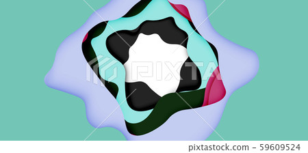 Vector decorative background. Abstract web template with cut out 3d paper abstract waves on light Vector decorative background. Abstract web template with cut out 3d paper abstract waves on light 59609524