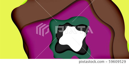 Abstract geometric pattern. 3d paper layers cut out colorful wave background. Origami cut out Abstract geometric pattern. 3d paper layers cut out colorful wave background. Origami cut out 59609529