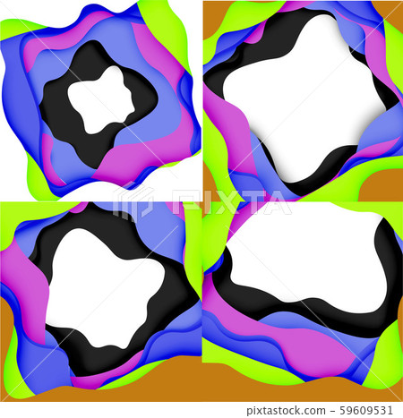 Abstract geometric pattern. 3d paper layers cut out colorful wave background. Origami cut out Abstract geometric pattern. 3d paper layers cut out colorful wave background. Origami cut out 59609531