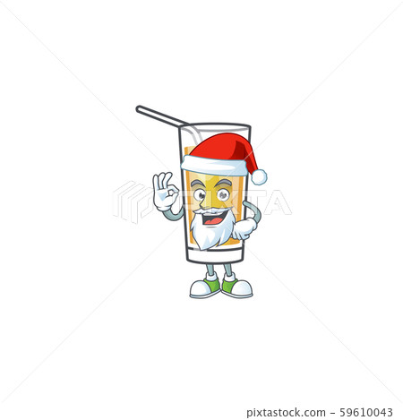 Apple cider cartoon with mascot character santa claus Apple cider cartoon with mascot character santa claus 59610043