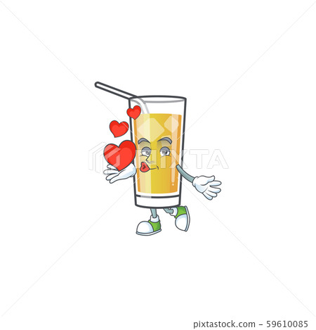 Character holding heart in the apple cider cartoon 59610085