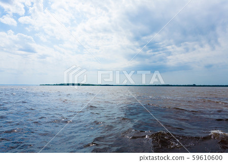 Meeting of Waters. Brazilian rivers confluence 59610600