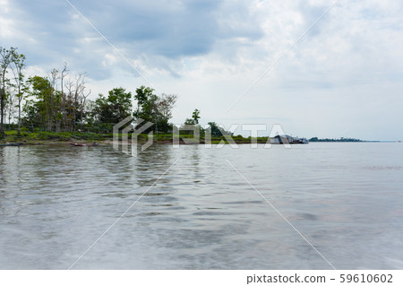 Meeting of Waters. Brazilian rivers confluence 59610602