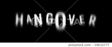 Word Hangover with selective focus on black background 59610777