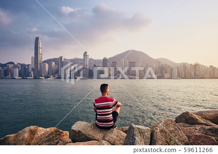 Hong Kong cityscape at sunset Hong Kong cityscape at sunset 59611266