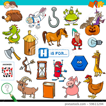 H is for words educational task for children 59611294