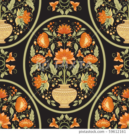 Tradition mughal motif, fantasy flowers 59612161