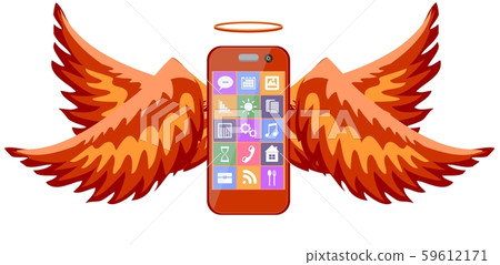 a phone devil icon. Vector 59612171