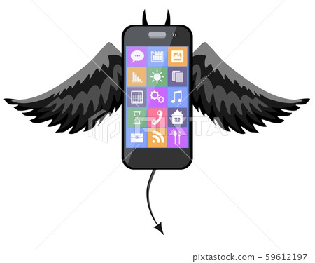 a phone devil icon. Vector 59612197