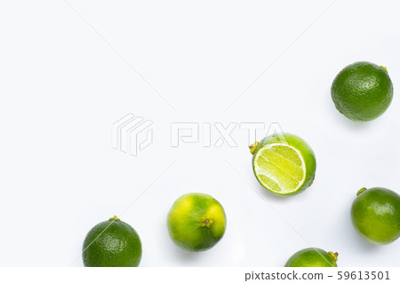 Fresh limes isolated on white Fresh limes isolated on white 59613501