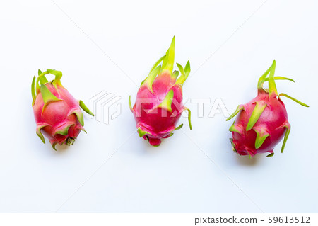 Dragon fruit, pitaya isolated on white. 59613512
