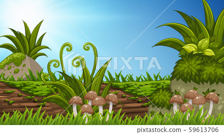 Landscape background design of wooden log with Landscape background design of wooden log with 59613706