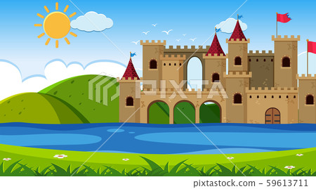 An outdoor scene with castle An outdoor scene with castle 59613711
