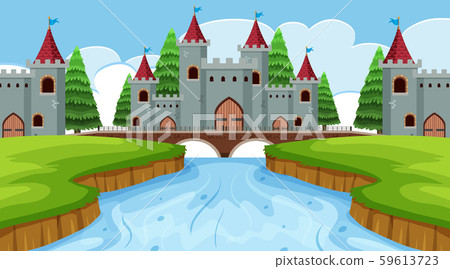 An outdoor scene with castle 59613723