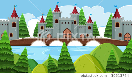 An outdoor scene with castle 59613724