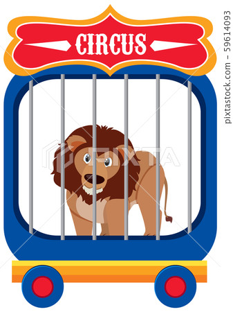 Single character of circus lion on white 59614093