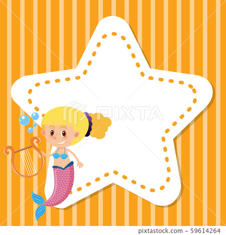 Frame template design with mermaid and star 59614264