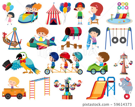 Large set of isolated objects of kids and circus Large set of isolated objects of kids and circus 59614373