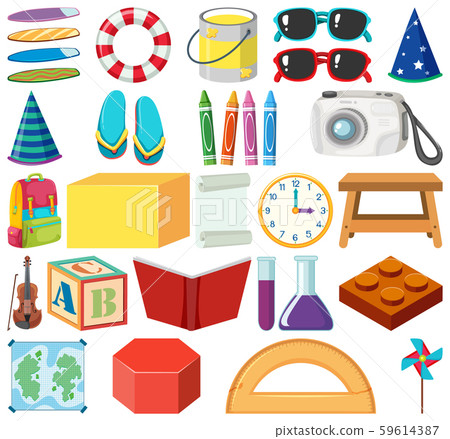 Set of isolated objects theme stationery 59614387