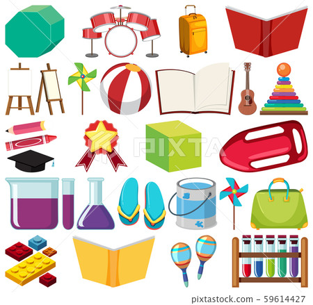 Set of isolated objects theme school 59614427